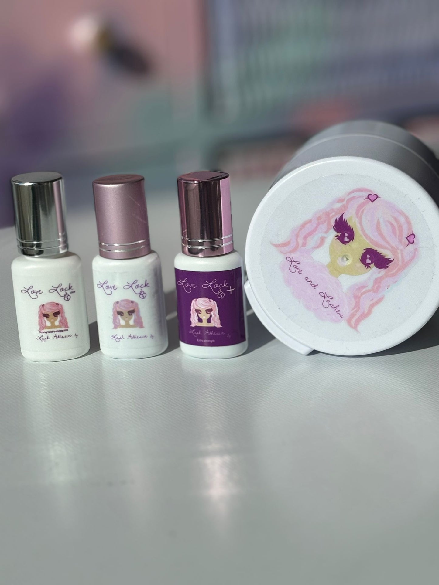 Adhesive storage container vacuum sealed