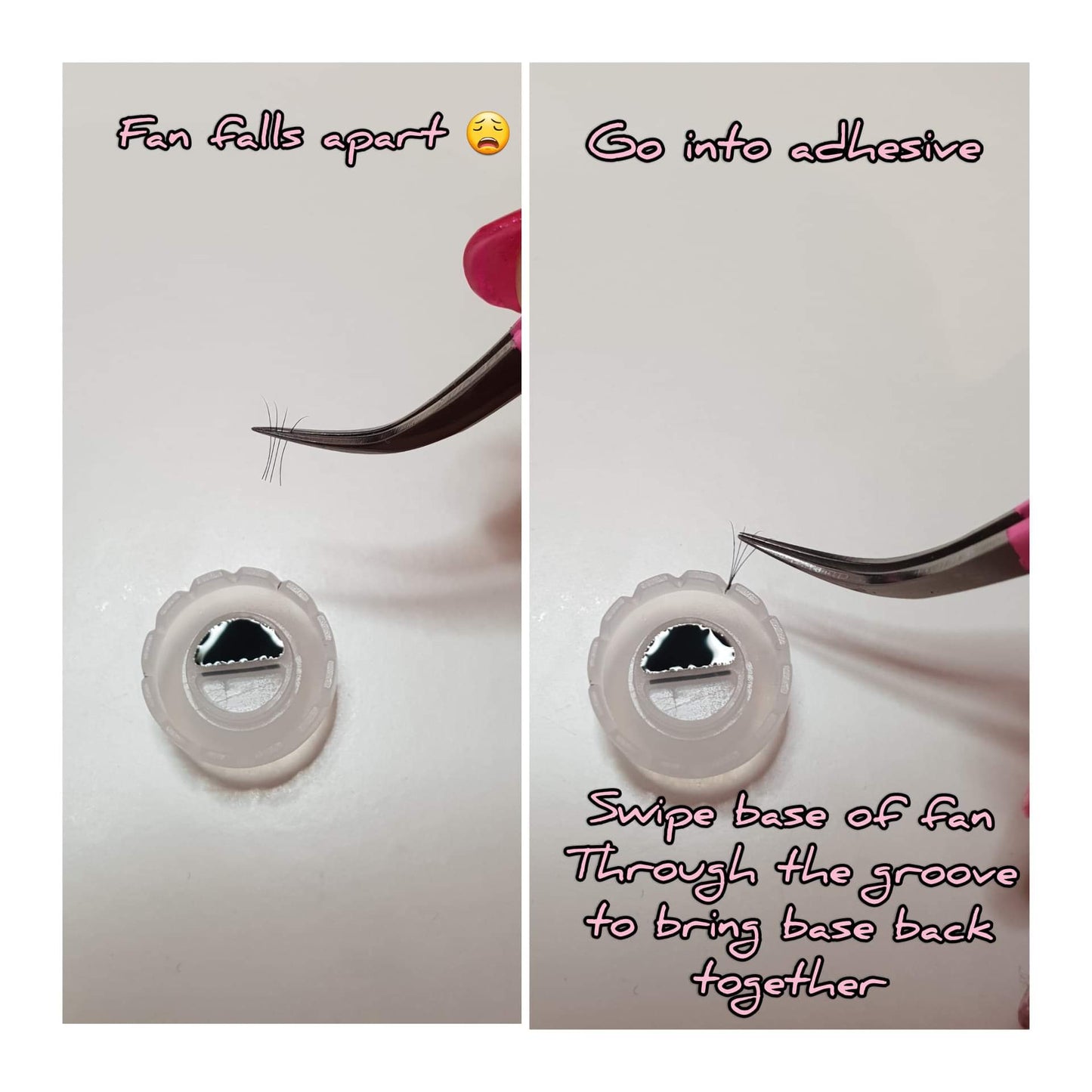 Glue Cups. Get to the point. Dual use for perfect fan bases and adhesive holder.